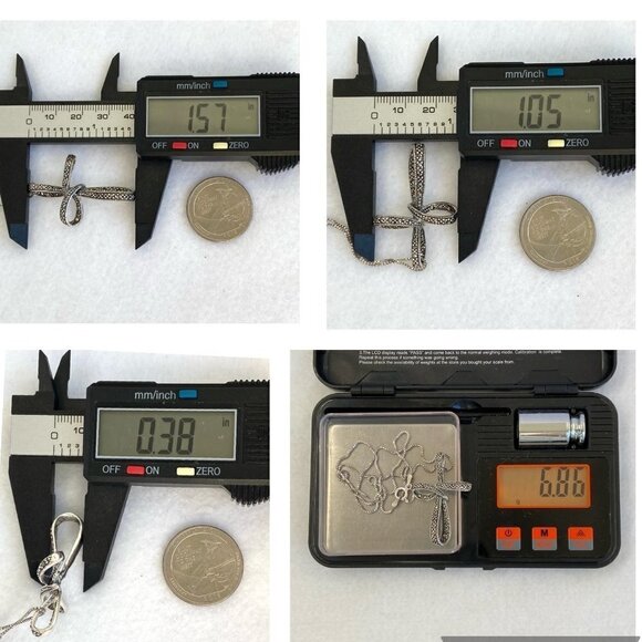 Sterling Silver 925 1.5" Dimensional Marcasite Cross Pendant Necklace 18" Chain - Picture 10 of 16